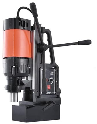 PR-8028RE Speed Regulation Forward Reverse Magnetic Drilling Machine Multi-Functional Magnetic Drill 1680W 0-350r/min Portable Electric Magnetic Drill Press for DIY Use