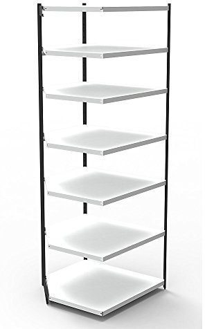 Kerkmann - Büroregal Fortschritt 2000 Eckregal 97x60x260cm 7 Etagen o. Rückseite Grau Schwarz/Licht
