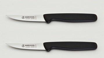 Marsvogel - Duo Pack Gemüsemesser Set Schwarz - Rückspitz Klinge - Griffe aus PP Kunststoff - Made in Solingen