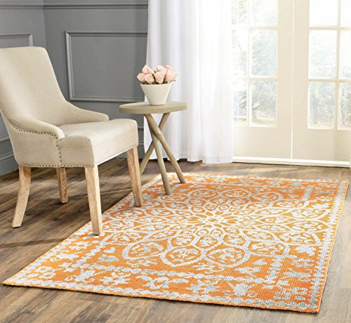 Safavieh Stone Wash Collection STW207A Hand-Knotted Premium Wool & Viscose Area Rug, 4' x 6', Copper
