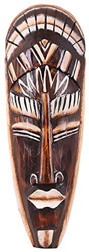 Kunsthandwerk Asien Maske bemalt 30 cm, Holz-Maske aus Bali, Wandmaske