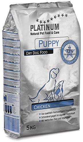 PLATINUM - Hundenahrung Puppy Chicken aus Fleischsaftgarung - 5kg Hundefutter trocken nährstoffreich wie BARF - besonders schmackhaftes Hundetrockenfutter für Welpen und Junghunde - in DE geprüft