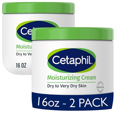 Cetaphil Face & Body Moisturizer, Hydrating Moisturizing Cream for Dry to Very Dry, Sensitive Skin, NEW 16 oz 2 Pack, Fragrance Free, Non-Comedogenic, Non-Greasy