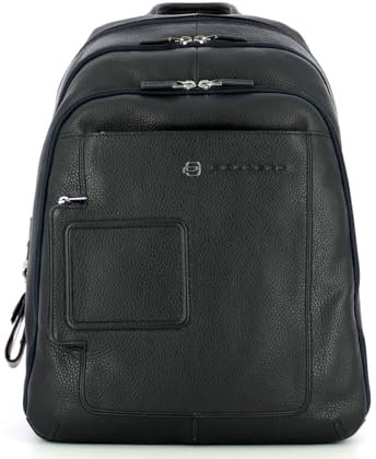 PIQUADRO Zaino In Pelle, Unisex-Erwachsene Rucksack, Blu,