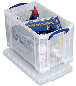 Really Useful Storage Box Plastic Lightweight Robust Stackable 24 Litre W270xD464xH282mm Clear Ref 24C