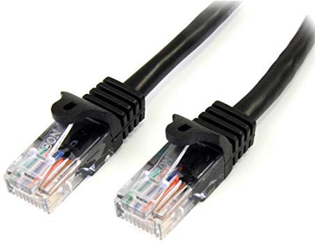StarTech.com 3 m Black Cat5e Snagless RJ45 UTP Patch Cable - 3m Patch Cord - Ethernet Patch Cable - RJ45 Male to Male Cat 5e Cable (45PAT3MBK)