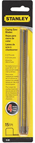 Stanley Hand Tools 15-061 6-1/2 15 TPI Coping Saw Blades 4 Pack
