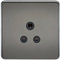 Knightsbridge SF5ABN Screwless 5A Unswitched Socket Nickel with Black Insert, 230 V