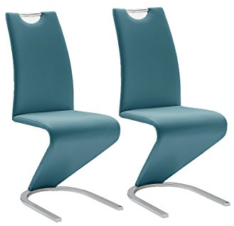 Robas Lund Esszimmerstühle 2er Set Schwingstuhl Petrol, Esszimmerstuhl Stuhl Amado, 62.0 x 45.0 x 102.0 cm