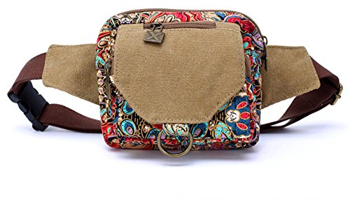 Dopobo sac en toile style national original sac banane rétro personnalité pour femme (01.)