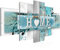 Runa Art Wandbilder Home Herz 5 Teilig Bild auf Vlies Leinwand Deko Wohnzimmer Vintage Blau Grau 504552a
