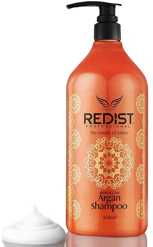 Redist Moroccan Argan Oil Hair Care Shampoo 500ml | Haar-Shampoo Argan-öl| reparierendes Shampoo | Feuchtigkeit spendend|gegen Glanzloses -trockenes-strapaziertes-Haar | Intensive Care | Anti-Frizz