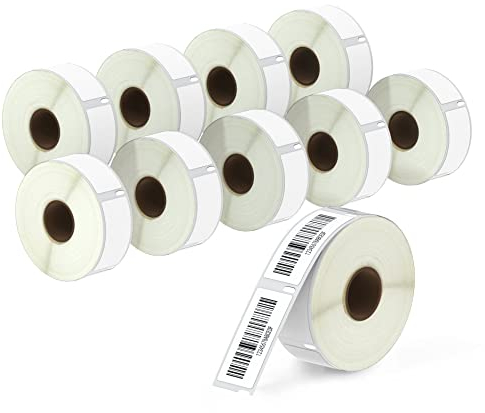 BETCKEY - 10 Rollen 11352 Selbstklebende Etiketten Kompatibel mit DYMO S0722520, 25mm x 54mm, 5000 Adressetiketten für LabelWriter 450, 4XL NICHT passend 550 oder 5XL