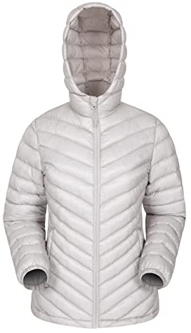 Mountain Warehouse Seasons Womens Padded Jacket - Water Resistant, Warm Ladies Coat, Front Pockets, Adjustable Elastic Cuffs & Hood - For Autumn, Winter, Outdoors Beige Women's Size 4