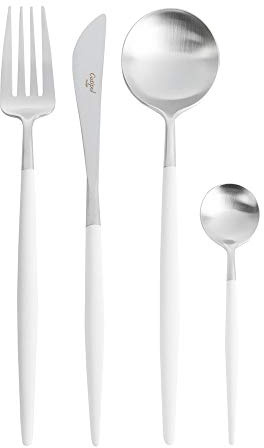 Cutipol Goa - Set di posate da 24 pezzi (argento/bianco)