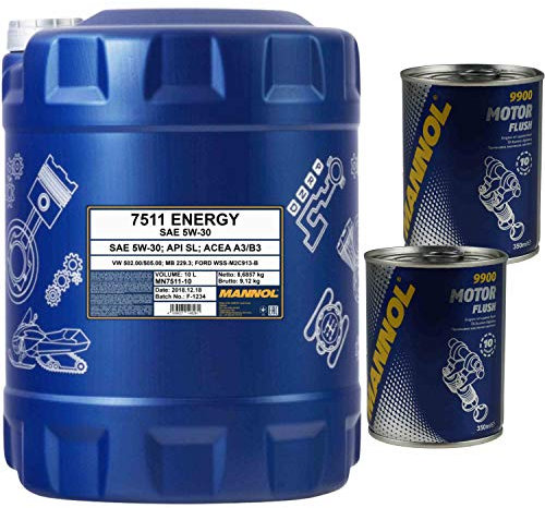 10L MANNOL Motoröl Energy 5W-30 API SL/CF Motorspülung Motor Flush