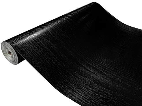 DecoMeister Vinilo Imitacion de Madera Negra Papel Adhesivo Para Muebles Autoadhesivo Lámina Decorativa Para Cocina Pared Puertas Para Forrar En Rollo Aspecto Madera 45 x 1500 cm