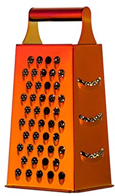 Cheese Grater Vegetable Slicer Stainless Steel with 4 Sides, 9.2 Inches Height Large Box Grater Best for Shredded Parmesan Cheese, Vegetables, Ginger and Fruits-Red