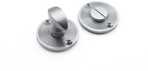 Solid Brass Antique Beehive Bathroom Thumb Turn & Release Door Lock Set (Satin Chrome)