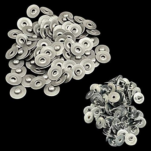 Trimming Shop Denim-Nieten, Jeans, dekorative Messinghut-Nieten, Ersatz-Reparatur für Mode-Accessoires, Kleidung, Lederwaren-Dekorationen, 7 mm, Silber, 50 Stück