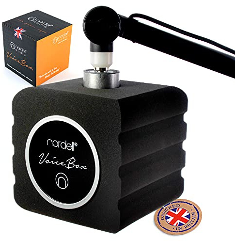 Nordell vocal microphone isolation booth with built in double wall pop shield filter - portable microphone vocal booth for home & studio recording - prefect gift present for singer vocalist