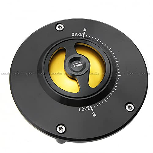 Tankdeckel für Yamaha YZF-R6/R6S YZF R1 R1M 2003-2020, YZF R15 R25 R3 Motorrad Gasabdeckung Keyless Quick Release (Gold)