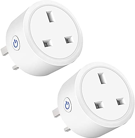 Smart Plug WiFi Socket Monitor Timing Function Tuya SmartLife APP Control Works with Amazon Alexa (Echo, Echo Dot), Google Home, IFTTT, Smart Socket, Remote Control 16A Power… Smart Plug (2PACK)