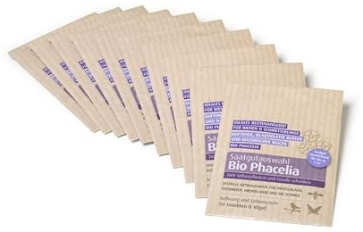 Biobalu Bio Phacelia Samen 10 x 4g - Bienenfreundliche Sommerblumen - Bienenfreund - Für Bienen und Schmetterlinge - Gründünger - Bodenkur - Bio Saatgut (10)