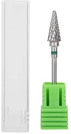 lyrlody Broca para Uñas, Forma Cónica Profesional, Punta de Manicura de Acero de Tungsteno para Manicura, Pedicura, Eliminación de Gel, Semipermanente, Acrílico, Arte de Uñas de Grano(Etiqueta Verde)