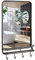 COSTWAY Wall-Mounted Bathroom Mirror, 84x48cm Rectangular Metal Frame Makeup Shaving Hanging Mirrors with Storage Shelf and 4 Hooks, Retro Accent Vanity Wall Mirror for Living Room Bedroom Entryway