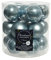 Weihnachtskugeln Glas 4cm x 18 Stück kleine Christbaumkugeln hellblau Nebelblau