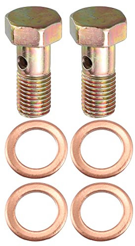 X AUTOHAUX 2 Set Banjo Bolt Brake Fitting Adapter M8x1.25 Thread Banjo Bolt