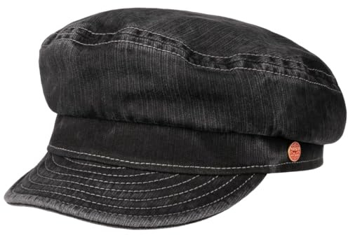 Mayser Altona Sunprotect Fisherman Cap Plain Colored Wide Fit UV Protection 80 Made in EU Unisex Spring Summer Black