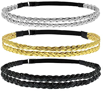 ARHZ Hippie haarband Hippie haarschmuck Braunes Damen Haarband - Suede Einfaches und Einfarbiger Geflochtenes Hairband,Einheitsgrößer Dünnes Stirnband - Hochzeit Vintage Headband original Boho