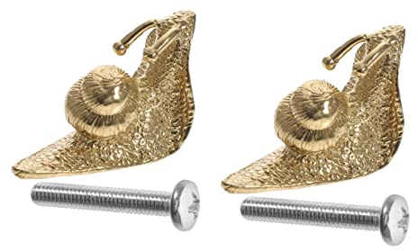 DOITOOL 2 Stücke Messinggriff Französische Türgriffe Schubladengriffe Messing Schrankgriffe Schnecke Möbelgriff Metall Möbelgriff Kleiderschrank Zieht Italienische Goldene Schrank Messing