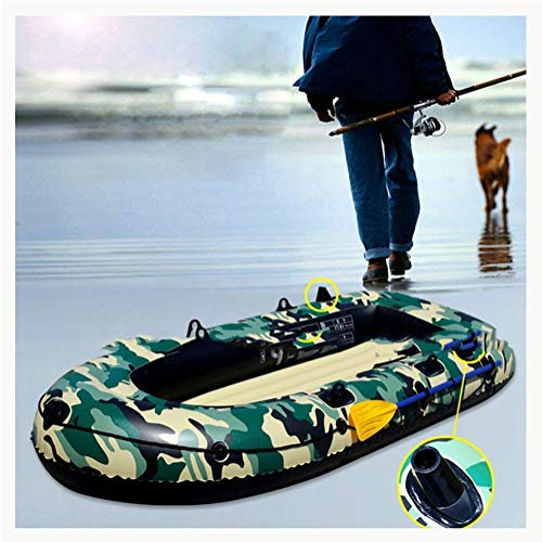 Aufblasbares Kajak, Schlauchboot-Set mit Reparaturset und Rudern, Camouflage, 1106016 Zoll, Deluxe Edition Wassersport