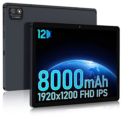kinstone Android Tablet 10.1 Zoll,8GB+256GB, 7500mAh 2.0GHz Fast Octa-core Tablet,2.4G+5G WiFi Tablets,1920x1200 FHD IPS,Unterstützung Netflix Widevine L1,Dual Kamera,Bluetooth 5.0
