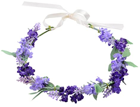 FRCOLOR Haarreifen Blumenkranz Lila Blumenkrone Blumen- Mexikanische Kawaii Haarschmuck Stirnband Party-haarbänder Lavendel Haarschmuck Mexiko Braut Empfindlich