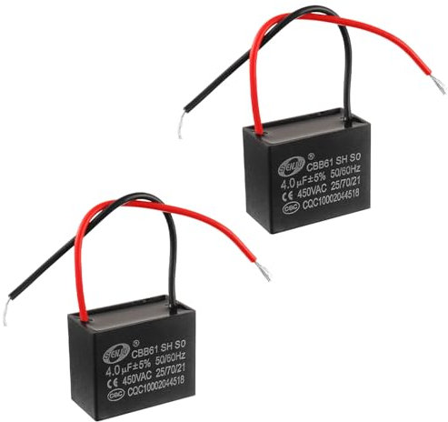 SIGANDG CBB61 4uF 450V AC 50/60 Hz Climatiseur Ventilateur Moteur Condensateur de Marche (Lot de 2)
