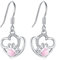 ZIPPICE Herz Ohrringe 925 Sterling Silber Pfoten Tropfen Ohrringe Zirkonia Ohrringe Schmuck Geschenk für Frauen Mädchen