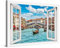 PICANOVA – Leinwandbild 120x80cm Rialtobrücke Venedig Fenster – Leinwanddruck – Wandbild Kunstdruck Auf 2cm Holz-Keilrahmen Für Schlaf- Und Wohnzimmer Wanddekoration – Bild auf Leinwand