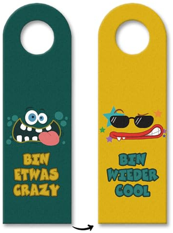 Bin etwas crazy oder Bin wieder cool Türhänger mit verrückten Monstergesichtern für das Kinderzimmer Türhänger Monster Motiv Kinder Geburtstag Türschild Türanhänger lustiger