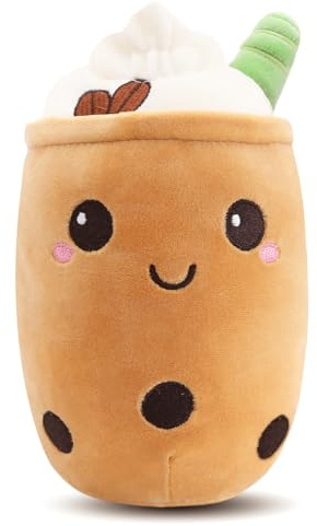 Aitsite Bubble Tea Plush, Boba Plush Fluffy Stuffies Soft Toys Cuddle Pillow Cute Stuff Squish Mallow Plush Toy Fluffy Stuffies Boba Plushies Milk Tea Hugging Pillow Cuddle Cushion