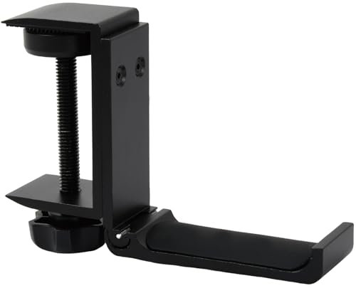 emperoch Headphone Stand, Universal Headset Stand, Gaming Headphone Headset Hanger Under Desk, Aluminum Headset Stand for Desk Headphone Hanger Hook Under Desk for Headset Gaming Headset (Black)