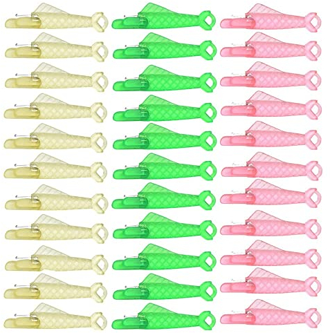 Griwiuiowe 100 StüCke NäHnadel EinfäDler für Hand und für Kleine, Stickgarn, Fischtyp, Gelb, GrüN, Rosa