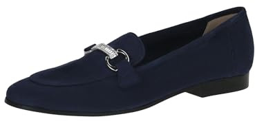 CAPRICE Damen Slipper aus Leder Elegant, Blau (Ocean Suede), 39 EU