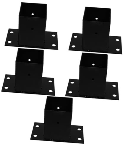 Hemobllo 5pcs Gazebo Bracket Post Base Protectors Replacement Post Base Deck Post Base Heavy Duty Leveling Feet Fence Bracket Deck Base for Railing Deck Post Cover Mailbox Post Cover