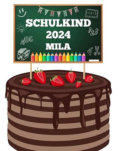 Einschulung Cake Topper personalisiert Tafel Einschulung Torten Dekoration Einschulung Torten Deko Schulkind 2025 Einschulung Feier Deko Torten Stecker personalisiert mit Name Tafel (Variante 1)