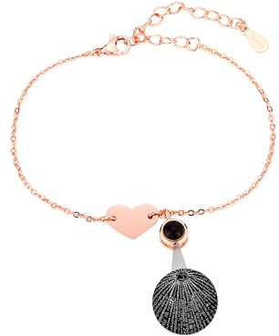 Xtyggoi Personalisierte 100 Sprachen Ich liebe dich Projektion Armband benutzerdefinierte Herz-Anhänger Ich liebe dich Armbänder Gedenkschmuck für Frauen Männer Freund