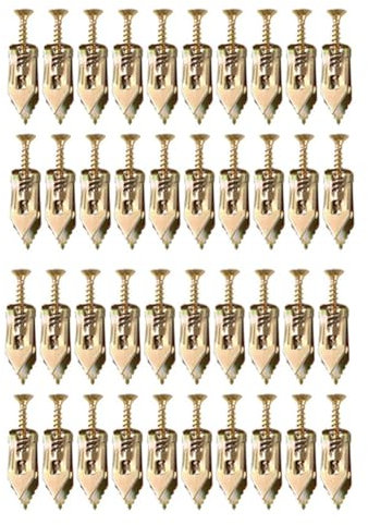 Jeenuuder 100 tornillos de anclaje autoperforantes mejorados, kit de anclajes y tornillos para tabiques secos, fácil aplicación, sin taladrar ni agujeros en la pared